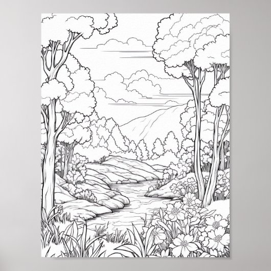 Entspannendes Landschaftsfarbenpflaster Poster (Vorne)