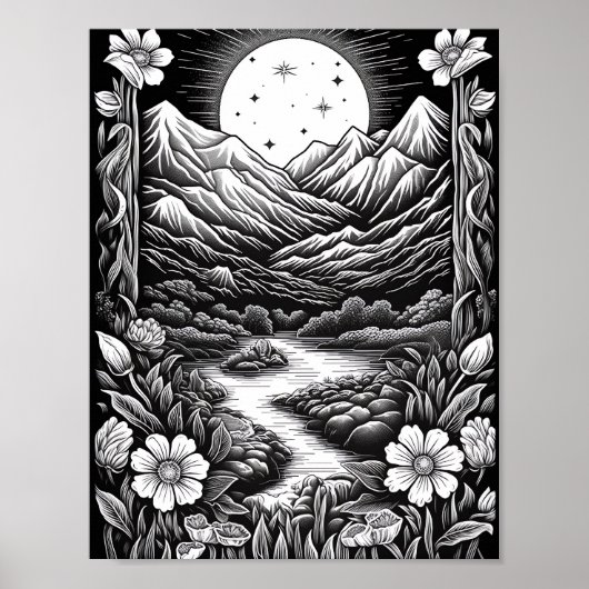 Entspannendes Landschaftsfarbenpflaster Poster (Vorne)