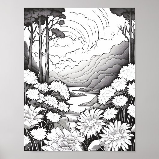 Entspannendes Landschaftsfarbenpflaster Poster (Vorne)