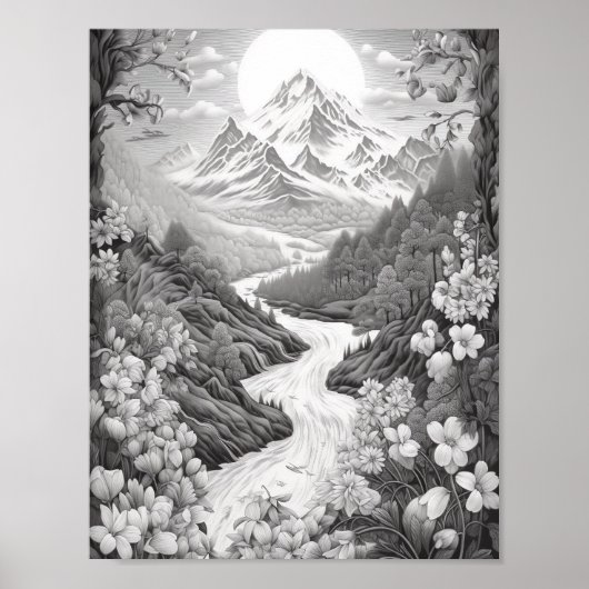 Entspannendes Landschaftsfarbenpflaster Poster (Vorne)
