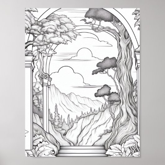 Entspannendes Landschaftsfarbenpflaster Poster (Vorne)