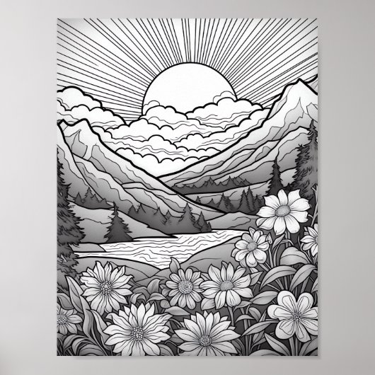 Entspannendes Landschaftsfarbenpflaster Poster (Vorne)
