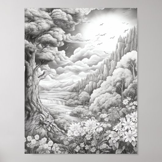 Entspannendes Landschaftsfarbenpflaster Poster (Vorne)