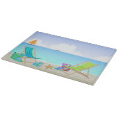 Entspannendes Strand-Glasschneiden-Brett (11" x8") Schneidebrett (Ecke)