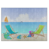 Entspannendes Strand-Glasschneiden-Brett (15" Schneidebrett (Vorderseite)