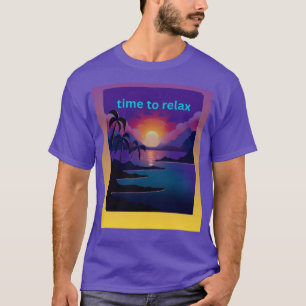 Entspannendes Strandpalmen Sonnenuntergang Herren  T-Shirt