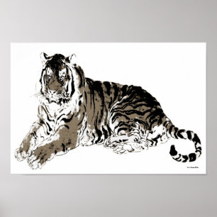 Entspannendes Tiger-Poster Poster