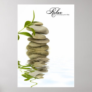Entspannendes Zen-Stone-Reflektions-Poster Poster