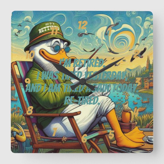 Entspannt und entspannt quadratische wanduhr (Vorderseite)