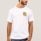 Entspannte Cartoon Cat Lounges mit einem Cocktail T-Shirt (Vorderseite)