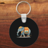Entspannte Elefanten in indischen Farbkostümen Schlüsselanhänger (Vorderseite)