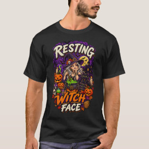 Entspannte Hexenfratze Lustige Halloween-Hexe T-Shirt
