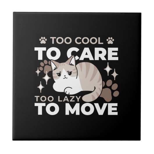 Entspannte & lazy Vibes für Cat Lovers Design Fliese (Vorderseite)