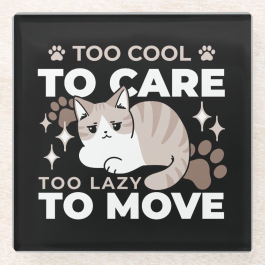 Entspannte & lazy Vibes für Cat Lovers Design Glasuntersetzer (Vorderseite)