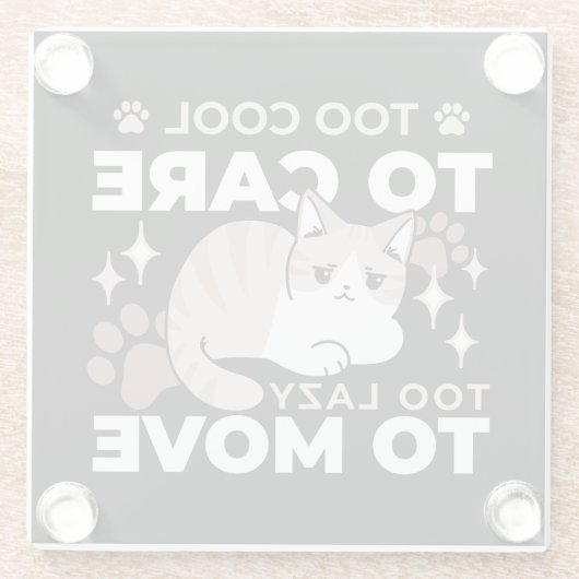 Entspannte & lazy Vibes für Cat Lovers Design Glasuntersetzer (Rückseite)