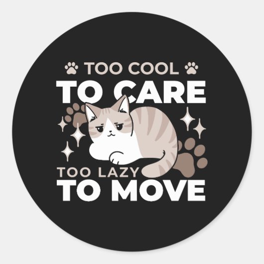 Entspannte & lazy Vibes für Cat Lovers Design Runder Aufkleber (Vorderseite)
