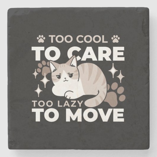 Entspannte & lazy Vibes für Cat Lovers Design Steinuntersetzer (Vorderseite)