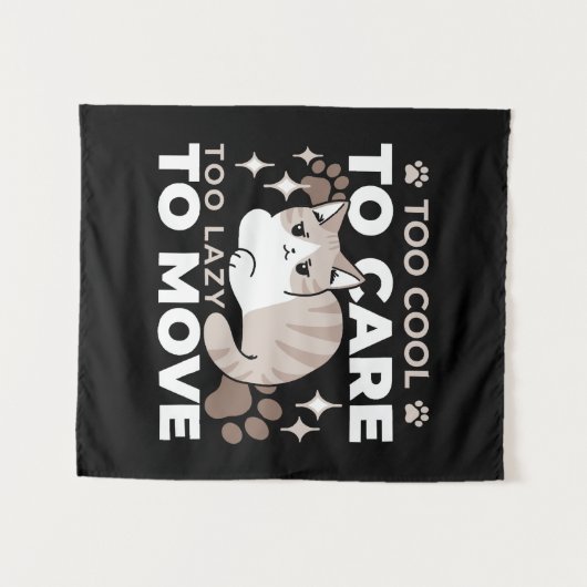 Entspannte & lazy Vibes für Cat Lovers Design Wandteppich (Vorderseite (Horizontal))