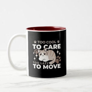 Entspannte & lazy Vibes für Cat Lovers Design Zweifarbige Tasse