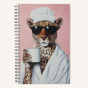 Entspannte Leopard Morning Vibes Notizblock