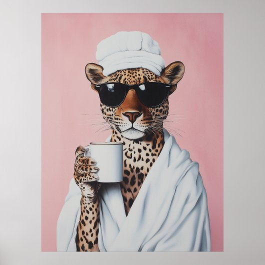 Entspannte Leopard Morning Vibes Poster (Vorne)