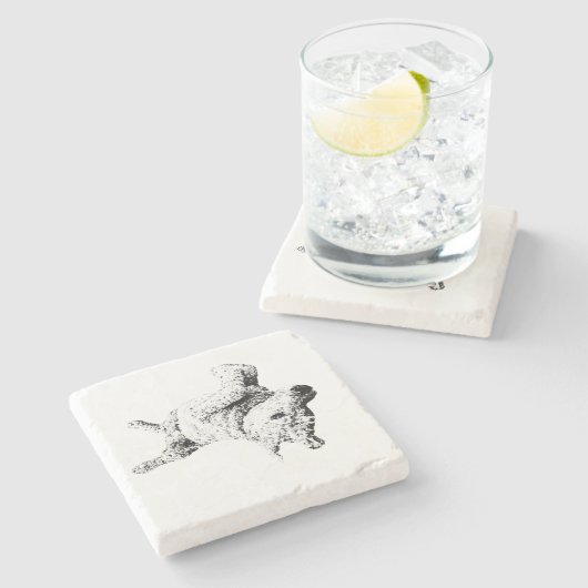 Entspannte Linien des Spaßes Steinuntersetzer (Seitenansicht)