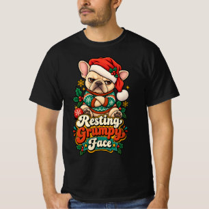 Entspannte mürrische Französische Bulldogge Weihna T-Shirt