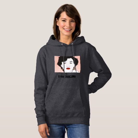 Entspannte Strandmiene  Hoodie (Vorne ganz)