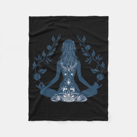 Entspannte Yoga-Position Fleecedecke (Vorderseite)