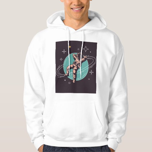 Entspannter Astronaut Hoodie (Vorderseite)