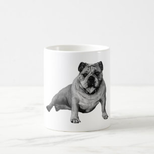 Entspannter Bulldogge mit spielerischem Grinsen Kaffeetasse