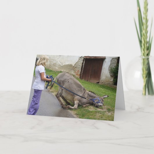 Entspannter Donkey Karte (Vorderseite)