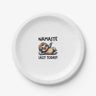 Entspannter Faultier Namaste Lazy Vibes Pappteller