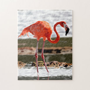 Entspannter Flamingo Puzzle