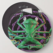 Entspannter Frosch mit acht Waffen Button (Vorne & Hinten)