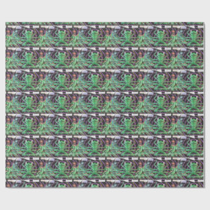 Entspannter Frosch mit acht Waffen Geschenkpapier