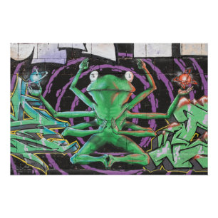 Entspannter Frosch mit acht Waffen Poster