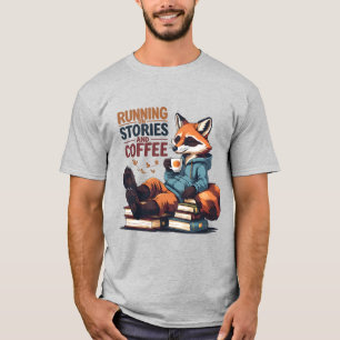 Entspannter Fuchs mit Kaffee - Gemütliche Buchlieb T-Shirt