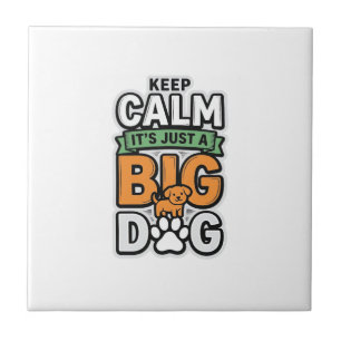 Entspannter großer Hund Vintage-Vektordesign_1 Fliese