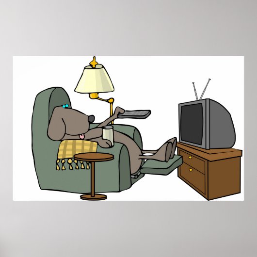 Entspannter Hund Fernsehen Poster (Vorne)