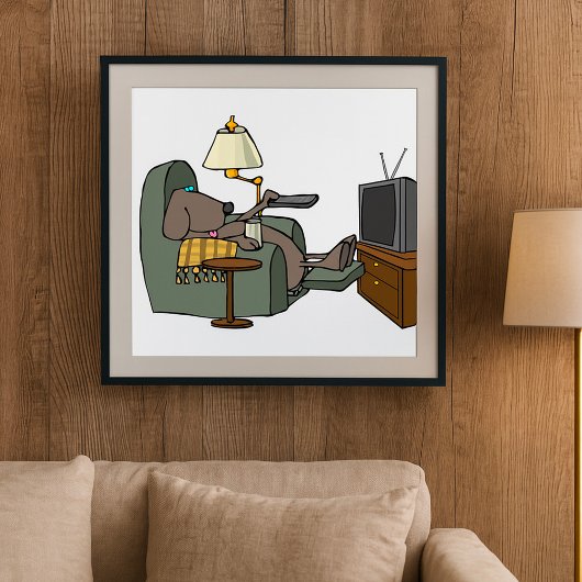 Entspannter Hund Fernsehen Poster