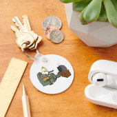 Entspannter Hund Fernsehen Schlüsselanhänger