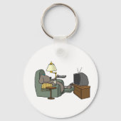 Entspannter Hund Fernsehen Schlüsselanhänger (Vorderseite)