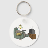 Entspannter Hund Fernsehen Schlüsselanhänger (Rückseite)