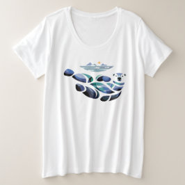 Entspannter Polar-Bär Große Größe T-Shirt