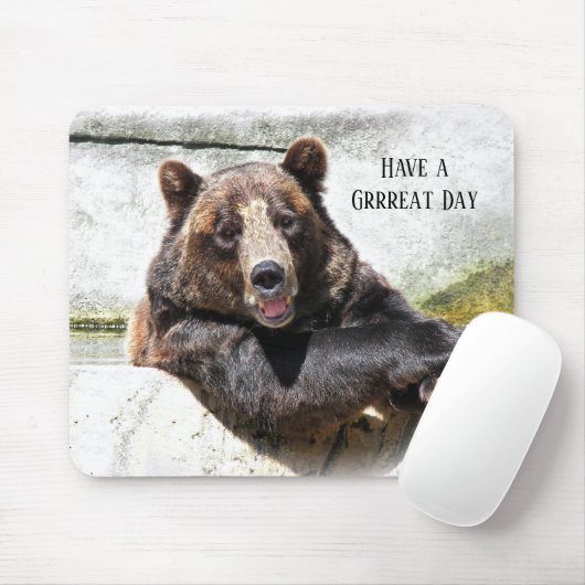 entspannter Schwarzbär mit Zitat Mousepad (Mit Mouse)