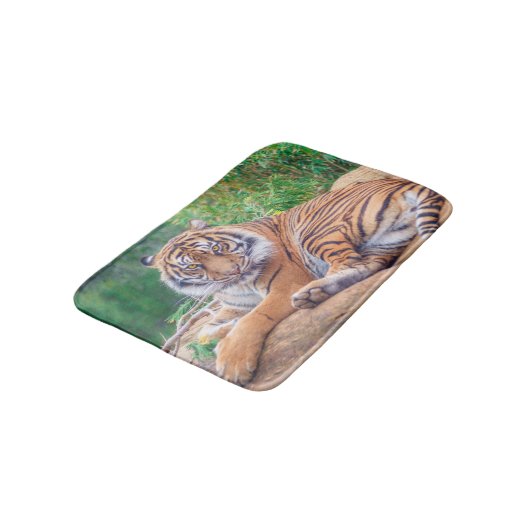 Entspannter stützender Tiger Badematte (Schrägansicht)