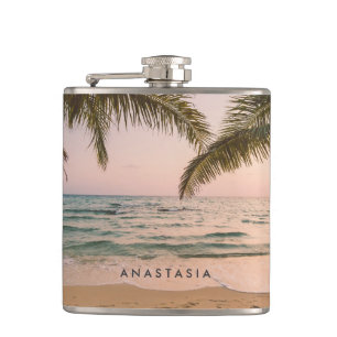 Entspannter Tropical Beach Personalisierter Hip Fl Flachmann