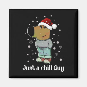 Entspannter Typ Hund mit Weihnachtshut Lustiger en Magnet