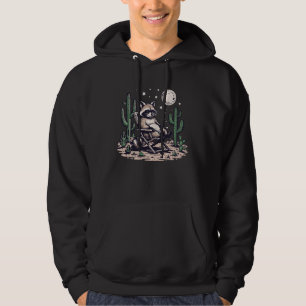 Entspannter Waschbär Wüsten-Nachtszene Entspanntes Hoodie